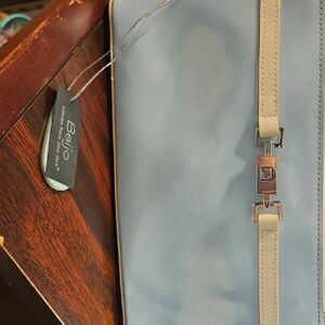 Beijo Light Blue and Cream Crossbody Bag